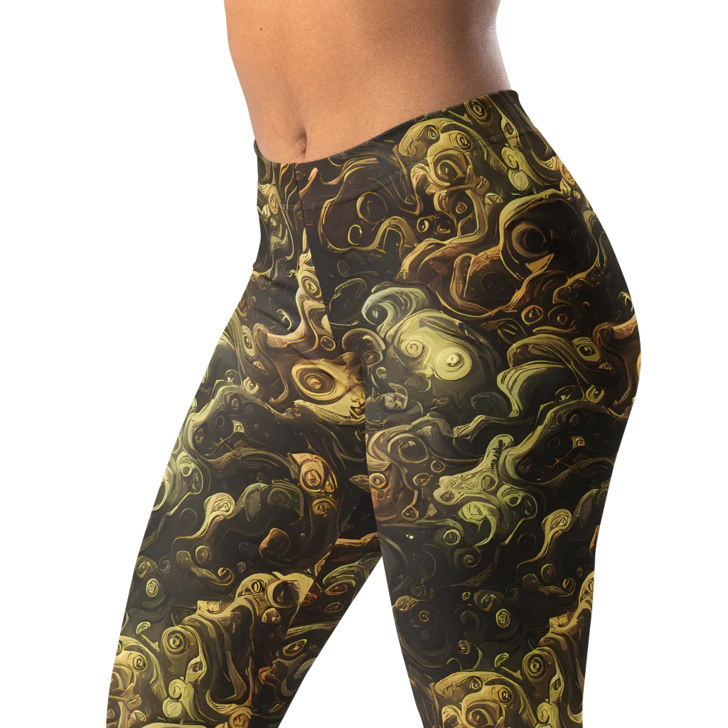 Ochre Undertow on Leggings — Left Front