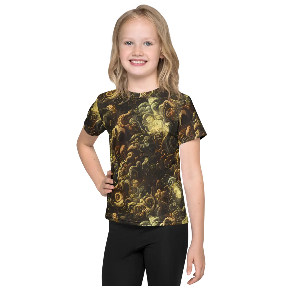 Ochre Undertow on Kids Crew Neck T-Shirt — Front