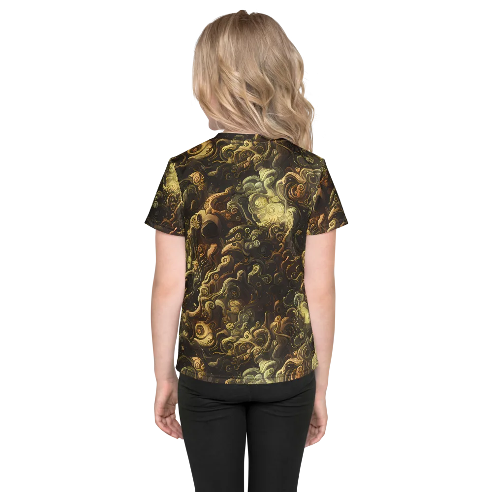 Ochre Undertow on Kids Crew Neck T-Shirt — Back