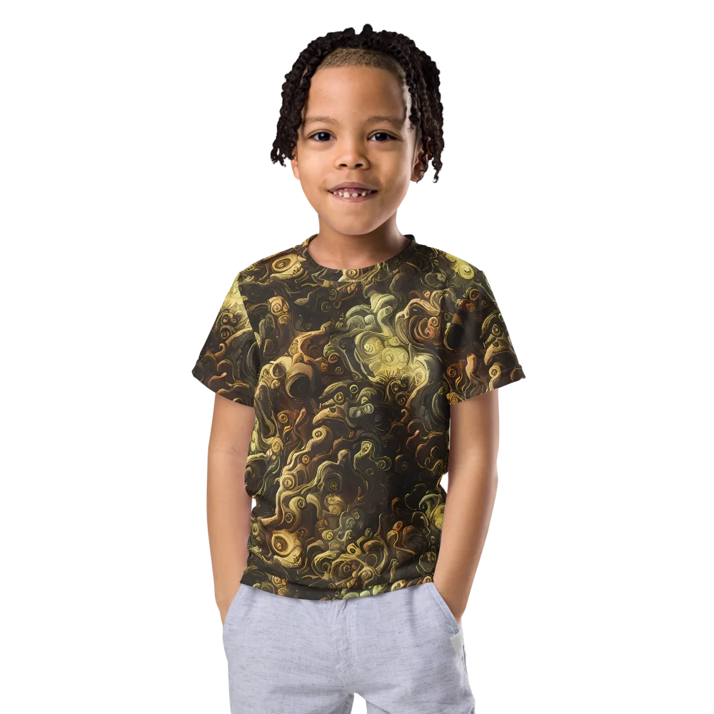 Ochre Undertow on Kids Crew Neck T-Shirt — Front
