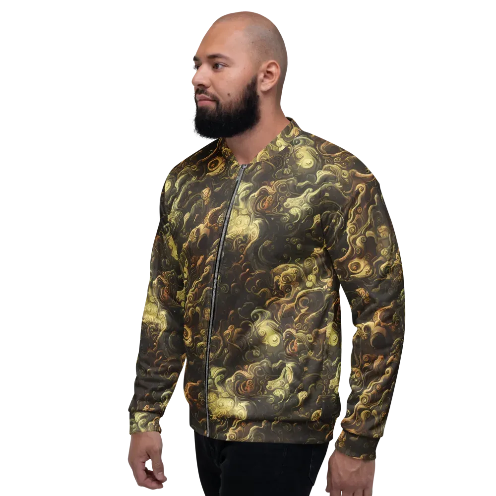 Ochre Undertow on Bomber Jacket — Left