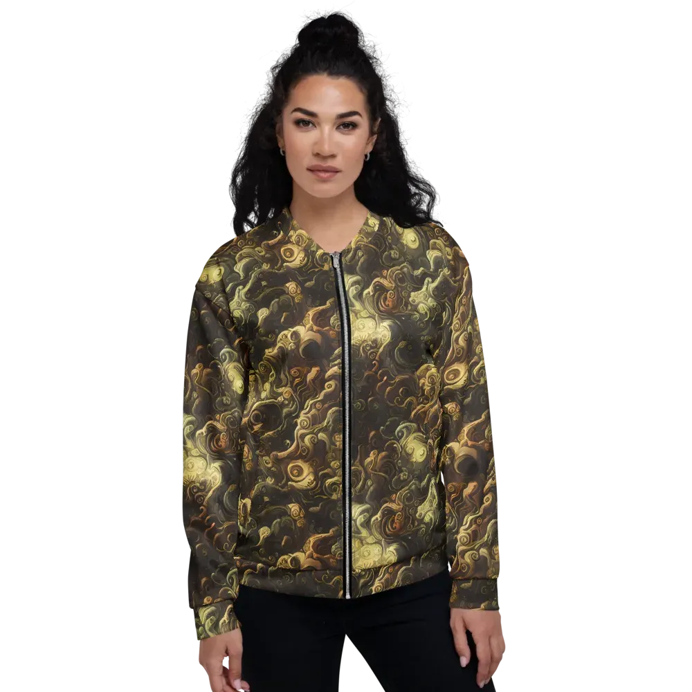 Ochre Undertow on Bomber Jacket — Front