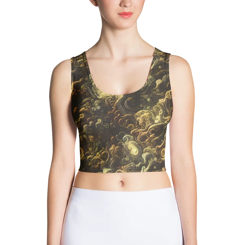 Ochre Undertow on Crop Top — Front