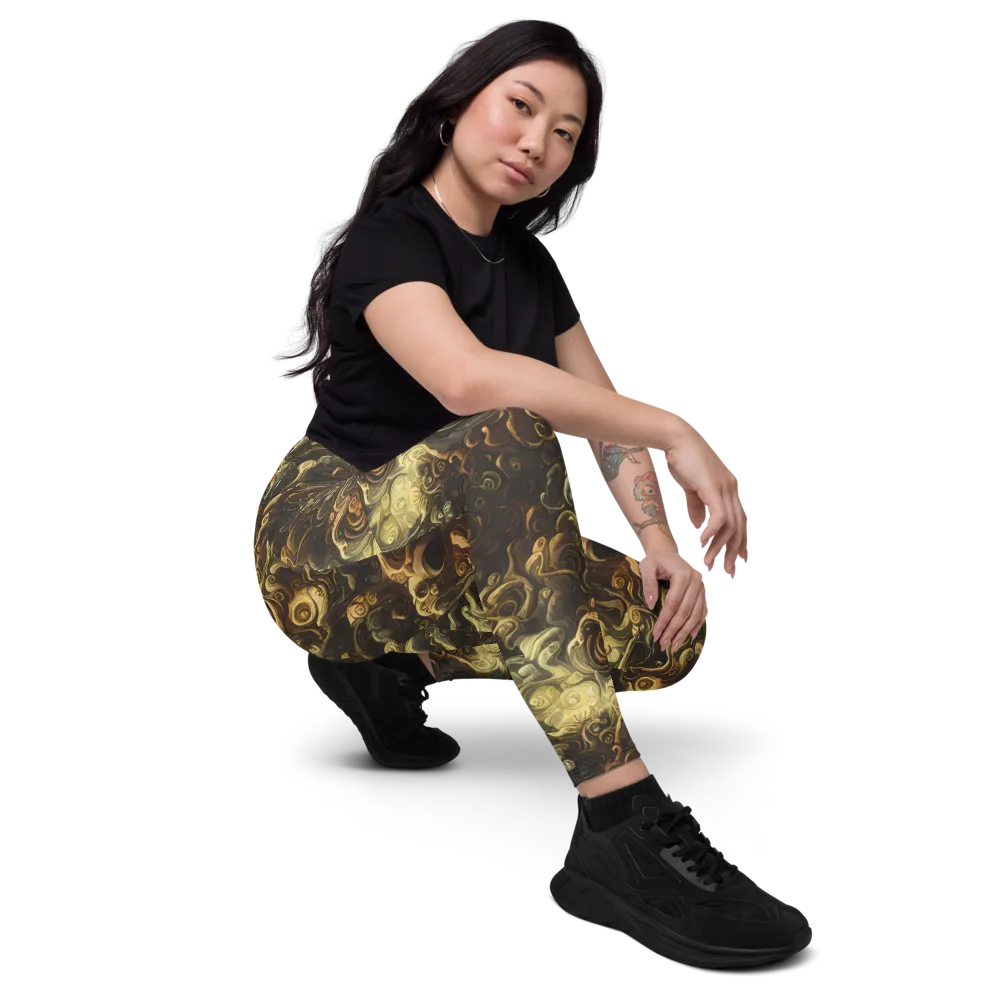 Ochre Undertow on Leggings with Pockets — Right Front