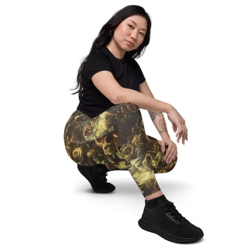 Ochre Undertow on a Leggings with Pockets