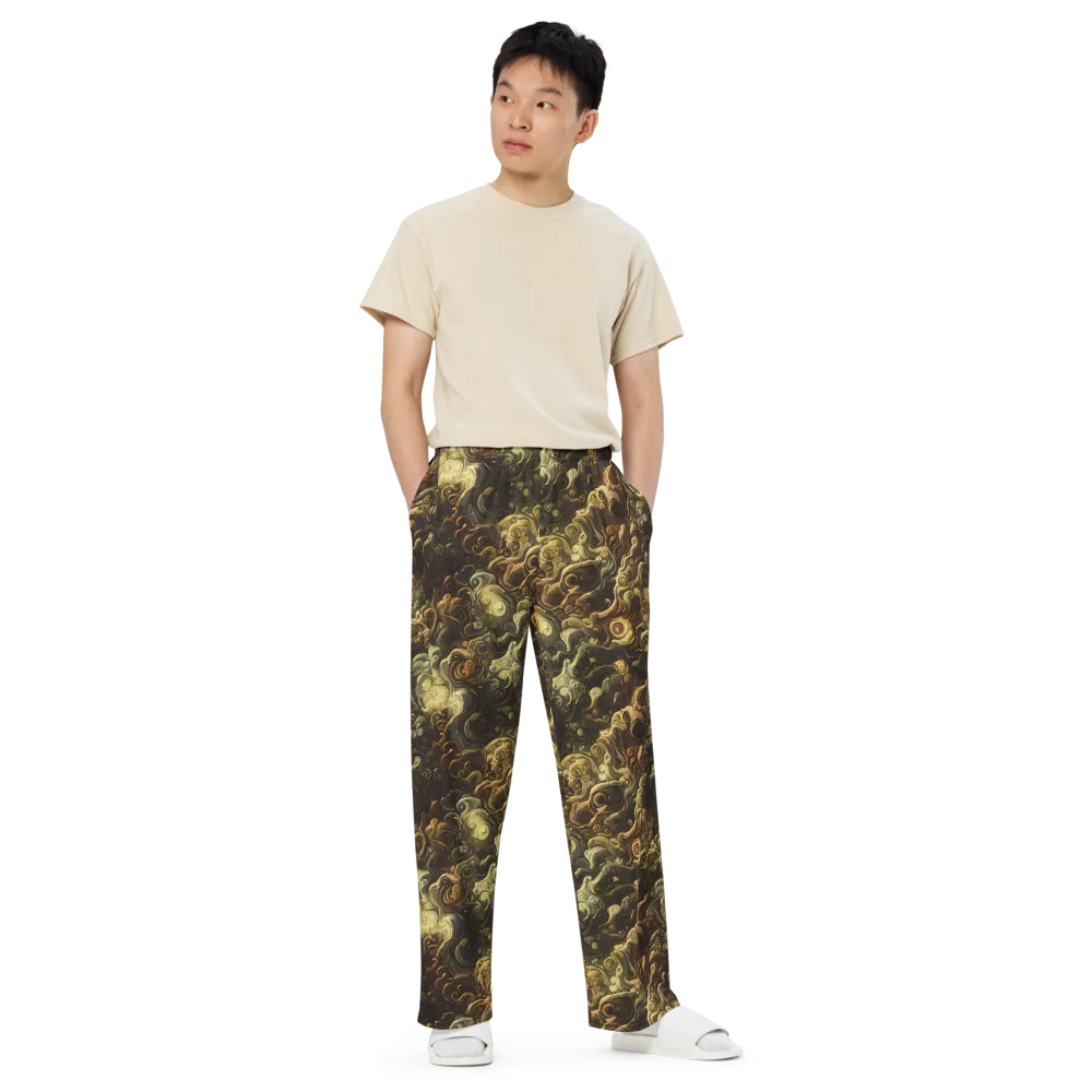 Ochre Undertow on Wide-Leg Pants — Front