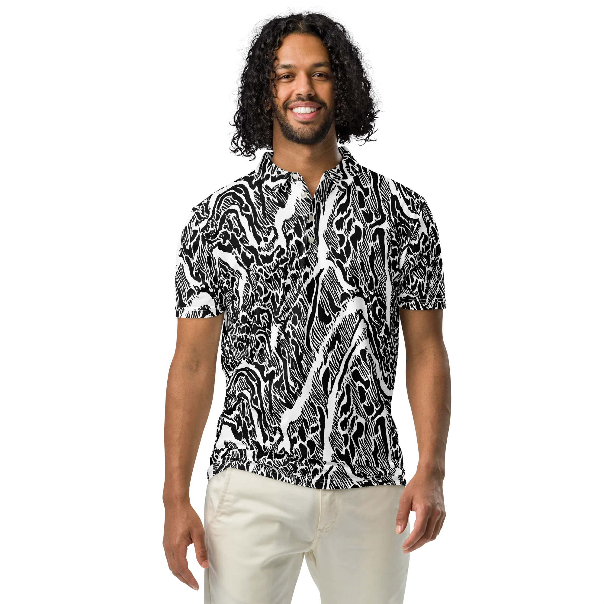 Wildstroke on Men's Slim Fit Polo Shirt — Front