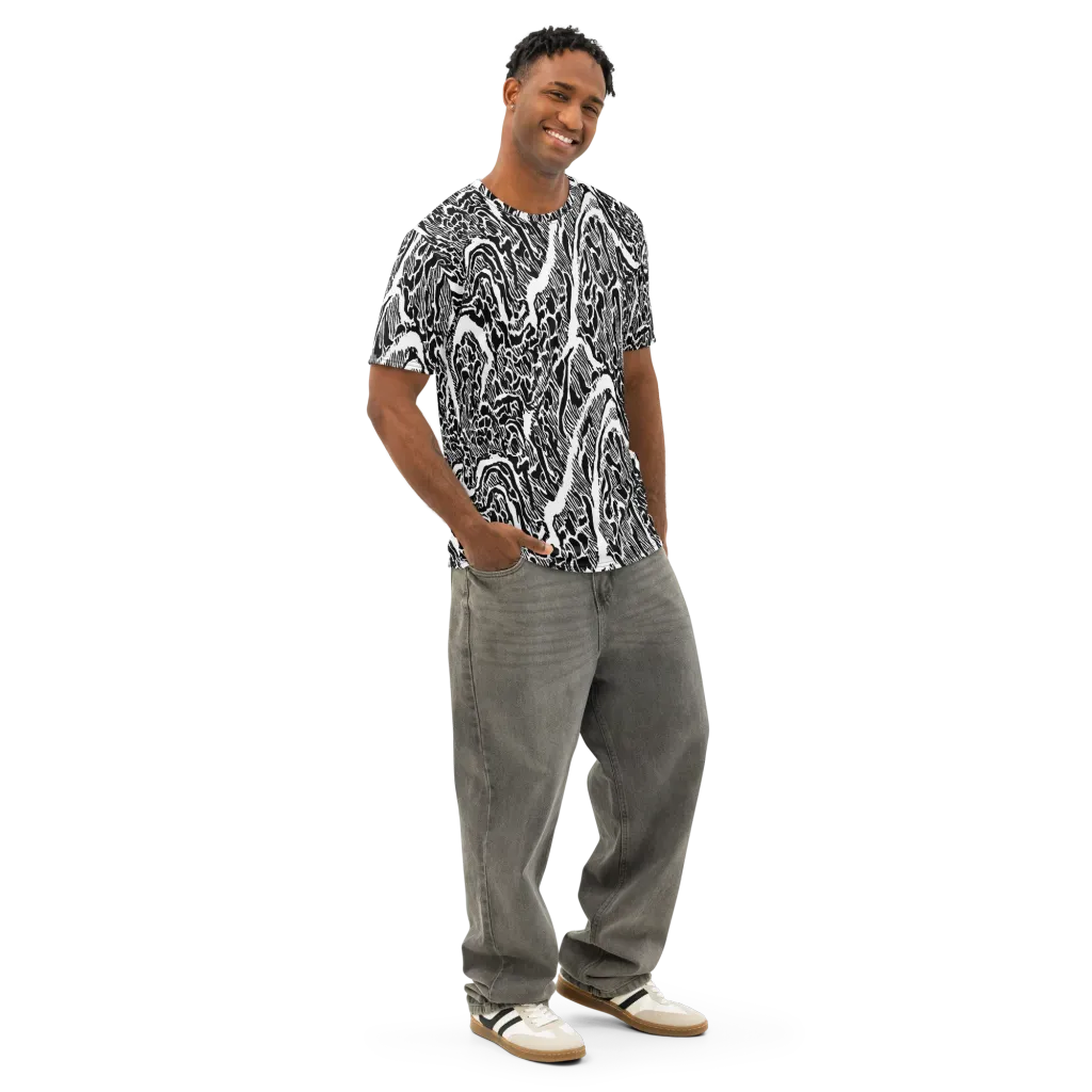 Wildstroke on Men's Cotton Crew Neck T-Shirt — Right Front