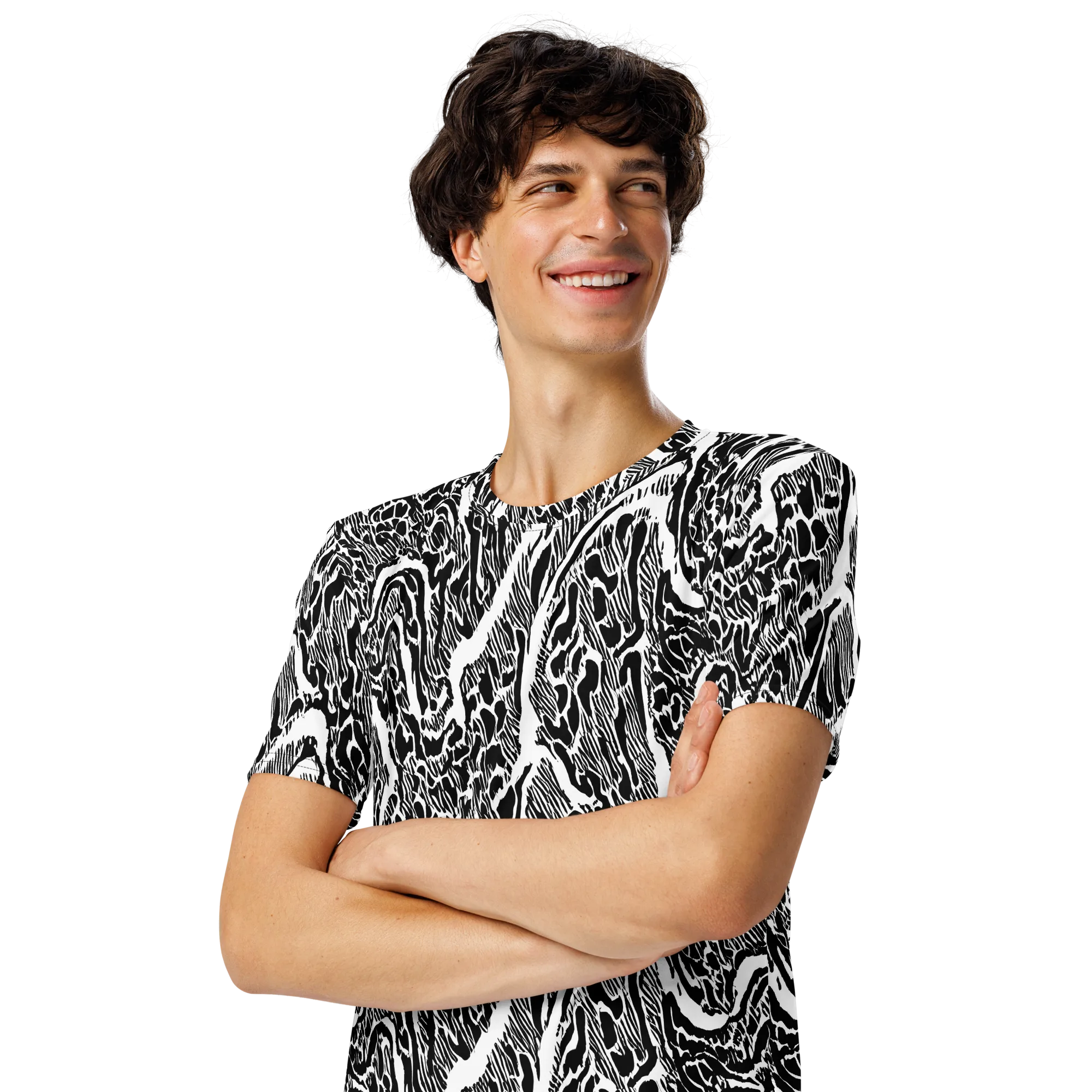 Wildstroke on Men's Crew Neck T-Shirt — Left Front