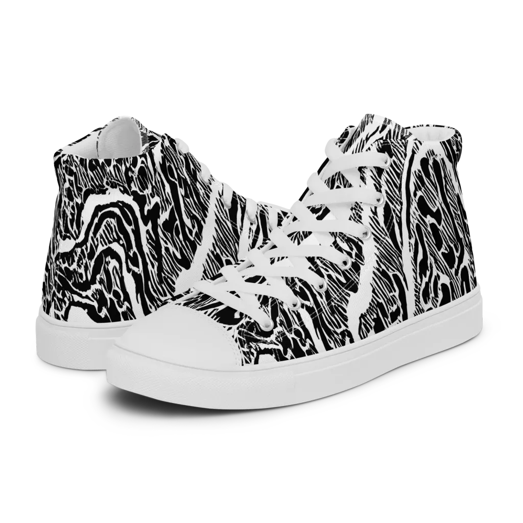 Wildstroke on Men's High Top Canvas Shoes — Left