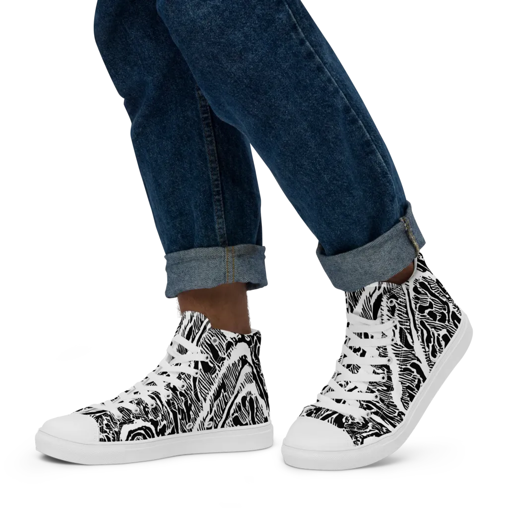 Wildstroke on Men's High Top Canvas Shoes — Left