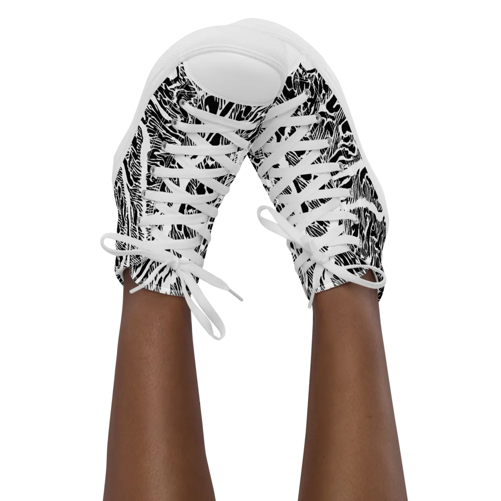 Wildstroke on Women's High Top Canvas Shoes — Front