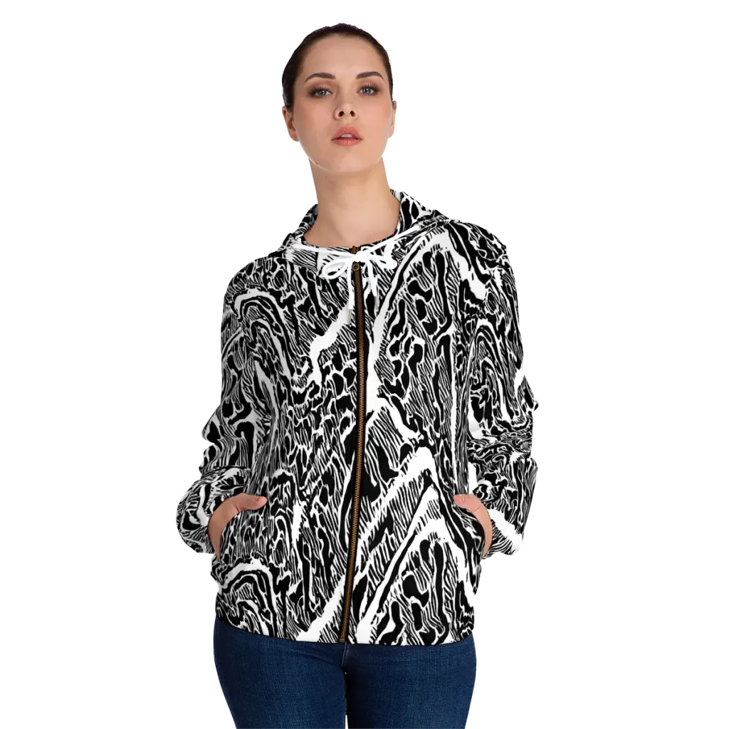 Wildstroke on Women's Full-Zip Hoodie — Front On Person