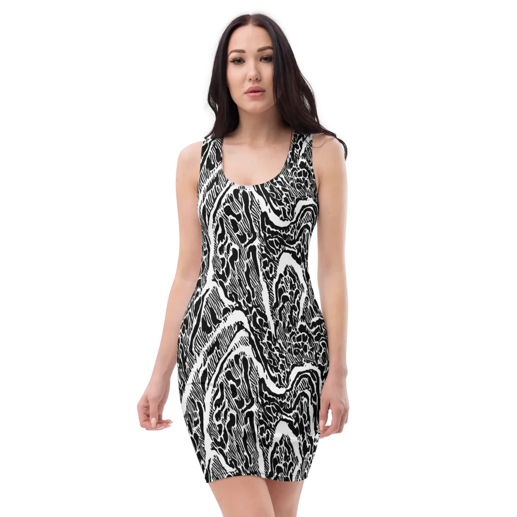 Wildstroke on Bodycon Dress — Front