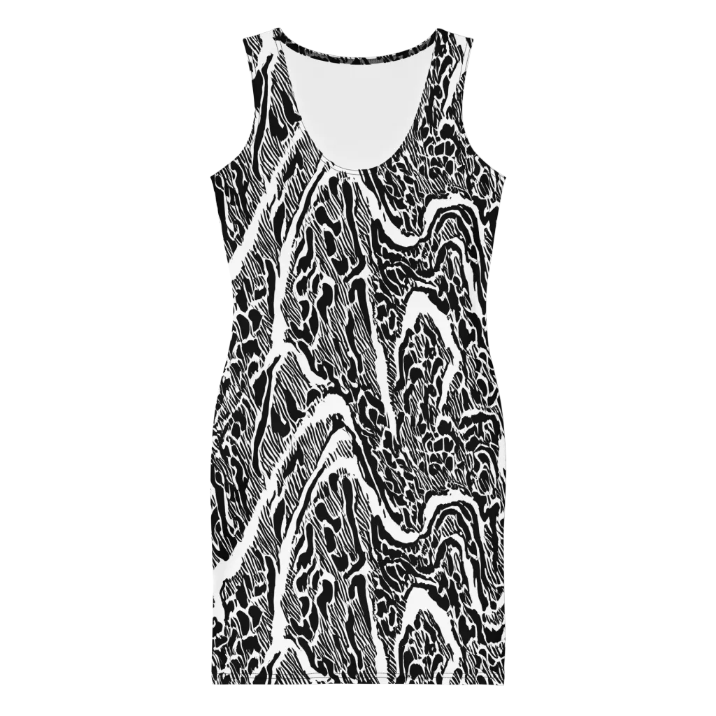Wildstroke on Bodycon Dress — Front