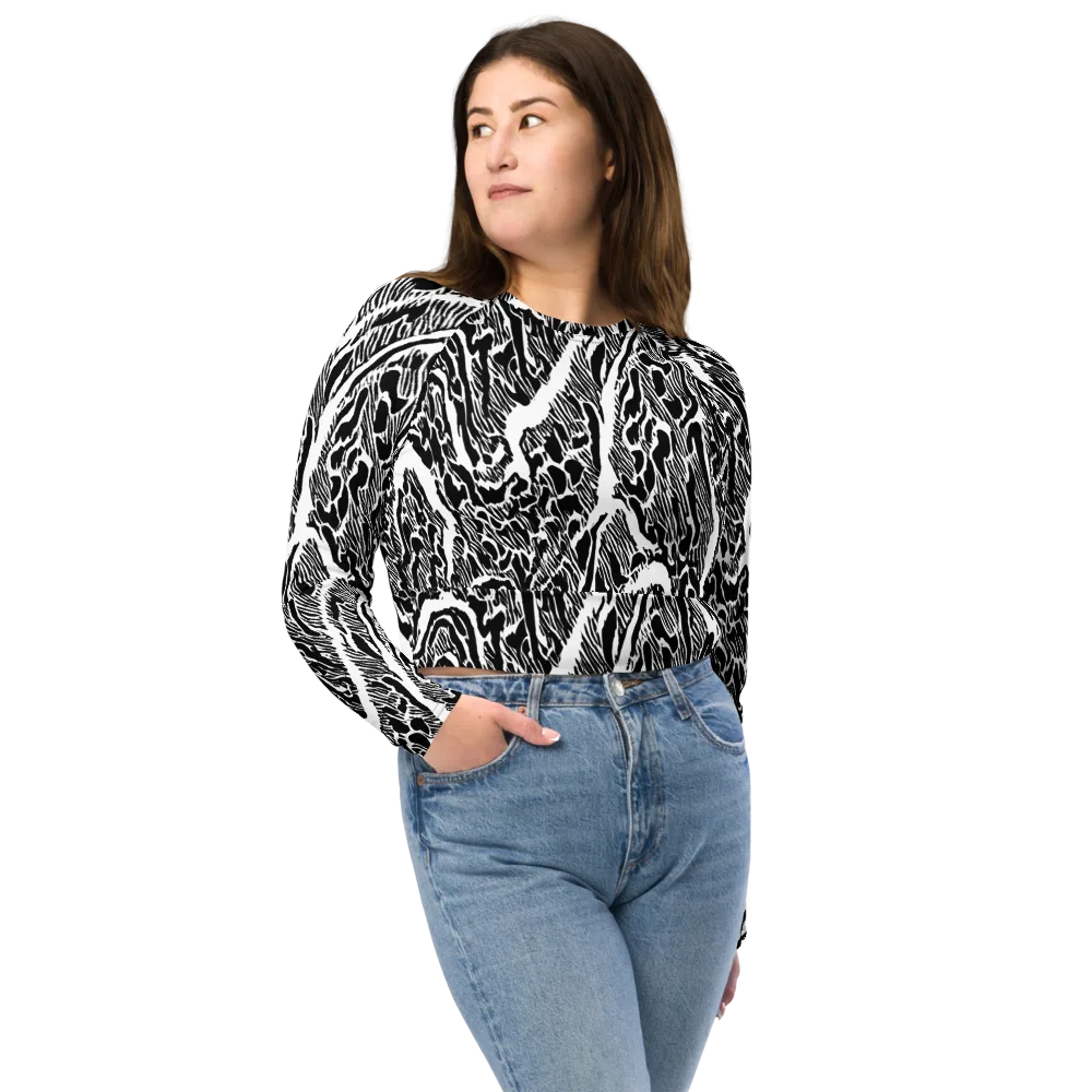 Wildstroke on Long Sleeve Crop Top — Front