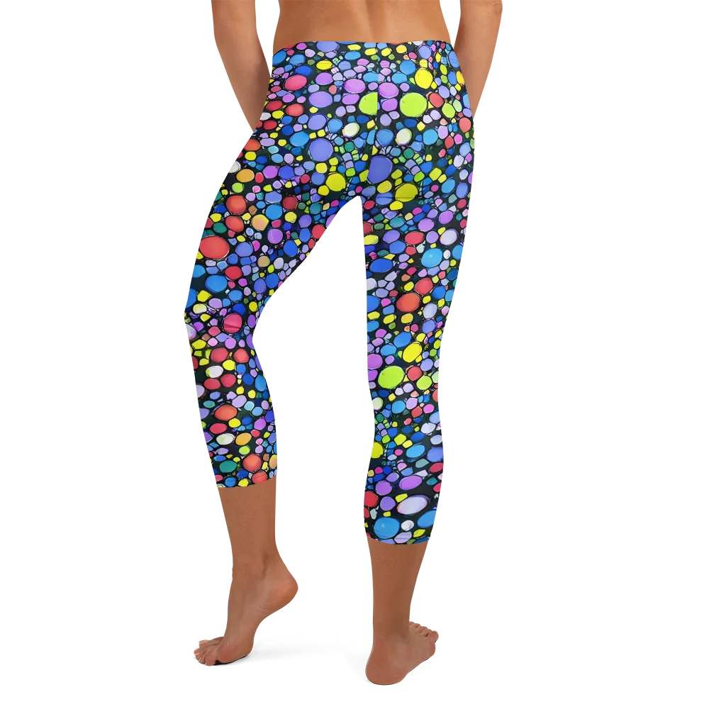 Vivid Cellscape on Capri Leggings — Back