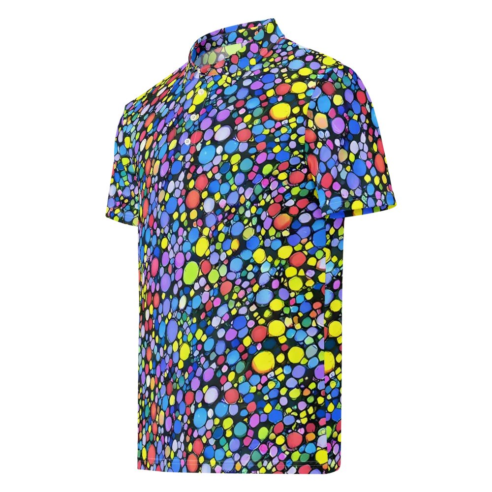 Vivid Cellscape on Men's Slim Fit Polo Shirt — Left Front