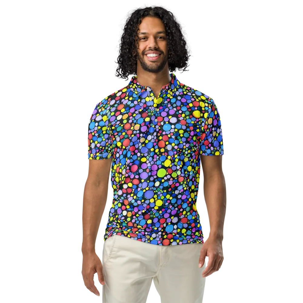 Vivid Cellscape on Men's Slim Fit Polo Shirt — Front