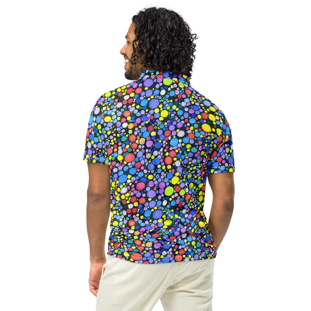 Vivid Cellscape on Men's Slim Fit Polo Shirt — Back