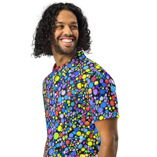 Vivid Cellscape on a Men's Slim Fit Polo Shirt