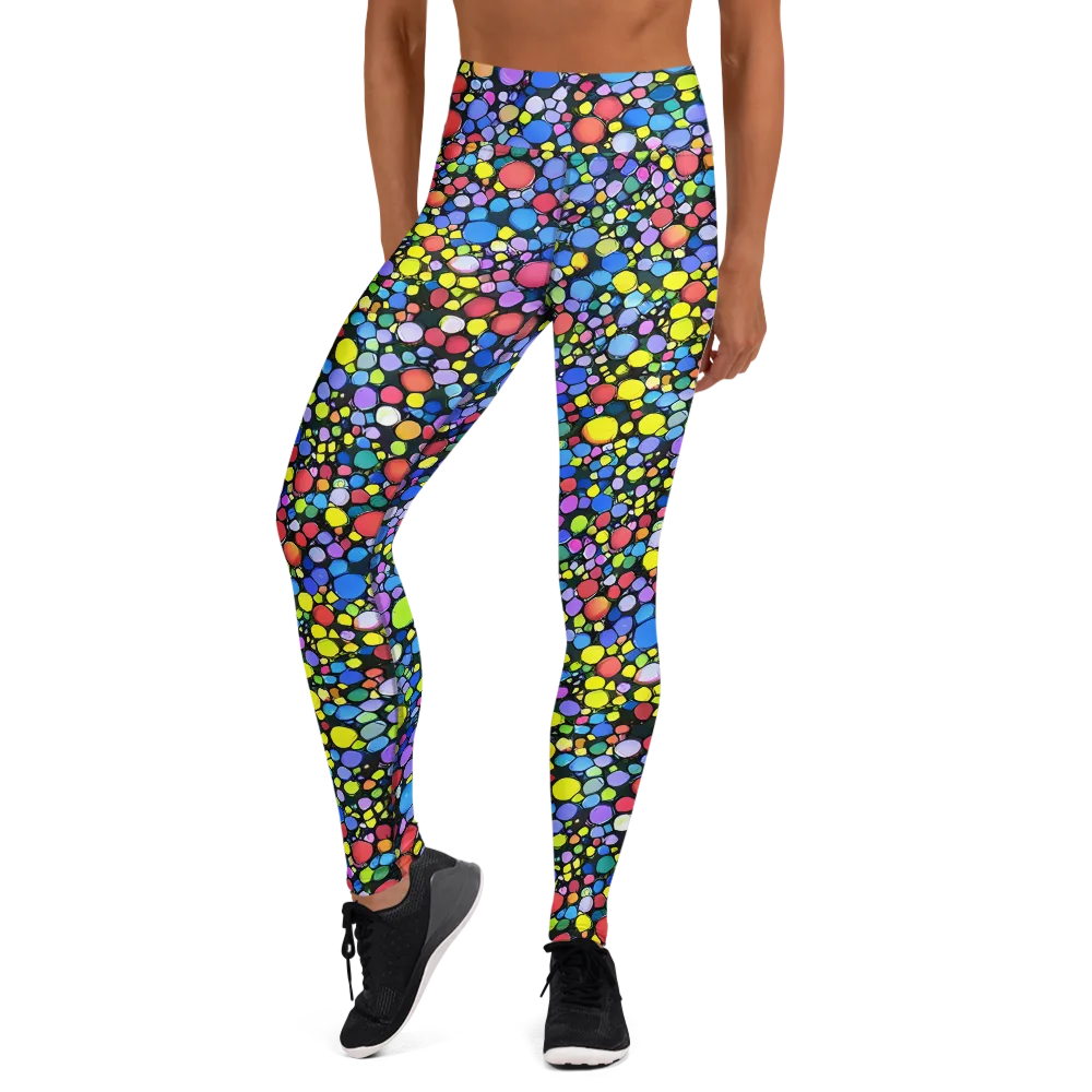 Vivid Cellscape on Yoga Leggings — Front