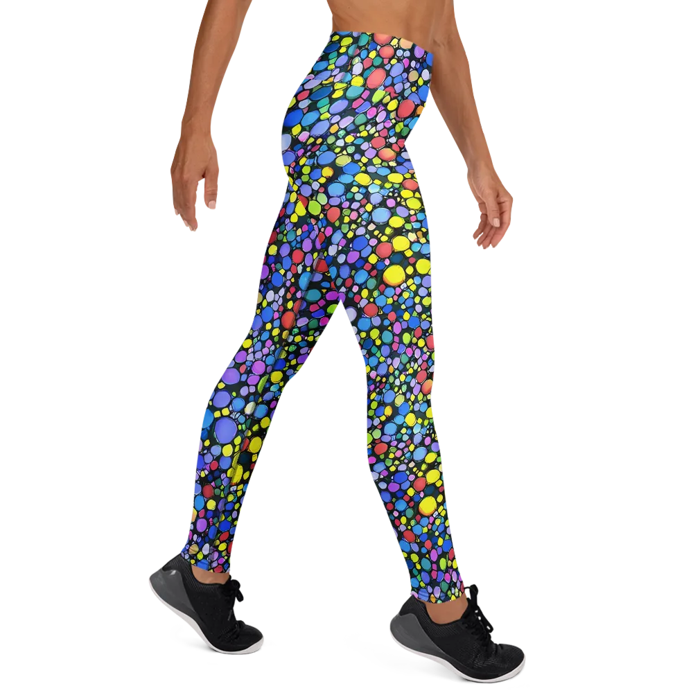 Vivid Cellscape on Yoga Leggings — Right