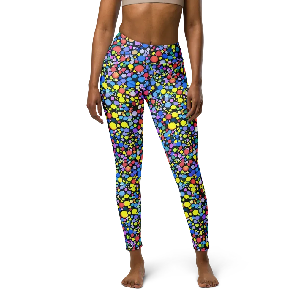 Vivid Cellscape on Yoga Leggings — Front