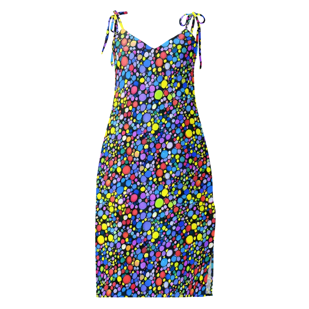 Vivid Cellscape on Slip Dress — Front