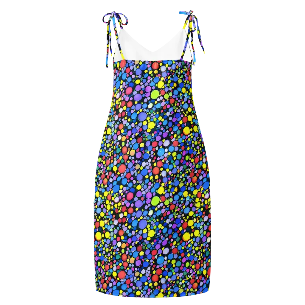 Vivid Cellscape on Slip Dress — Back