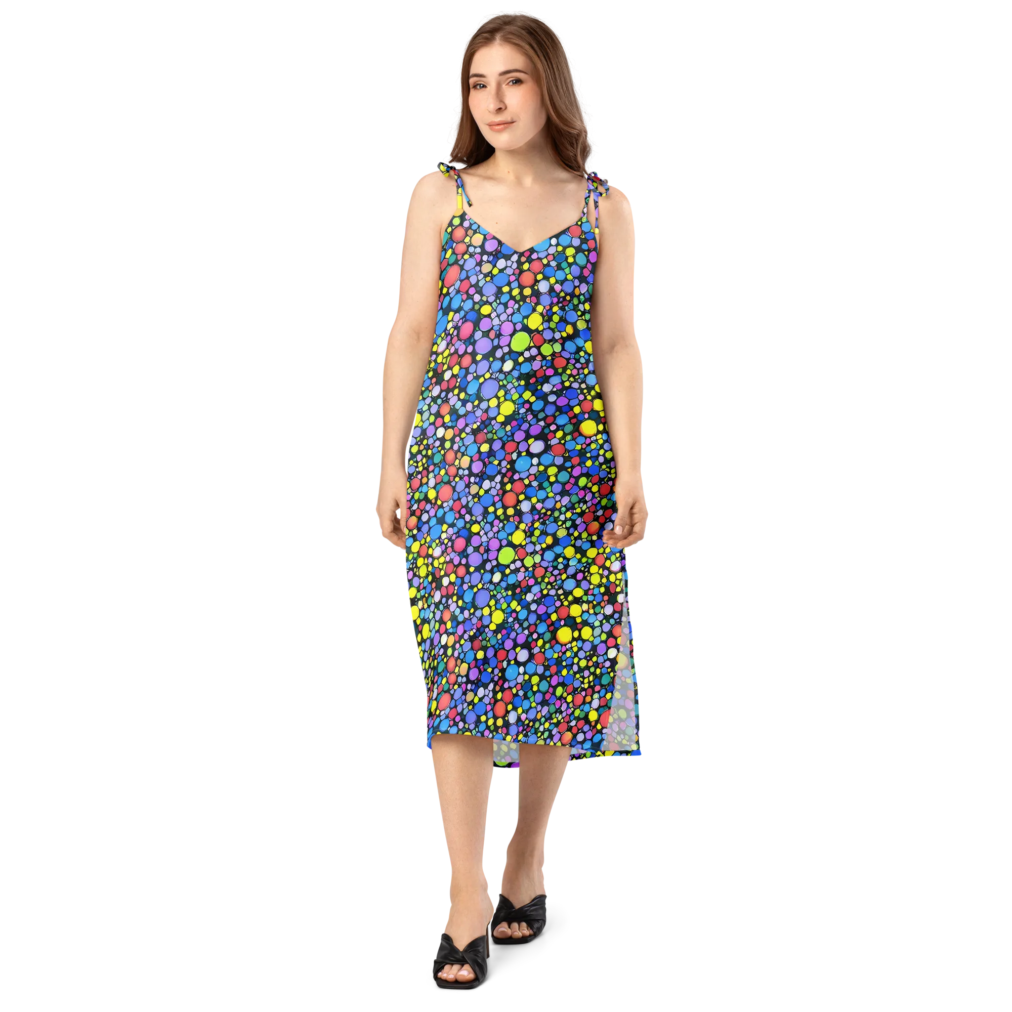 Vivid Cellscape on Slip Dress — Front