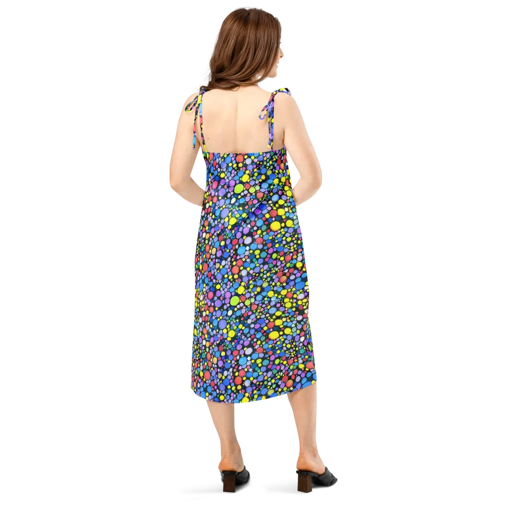 Vivid Cellscape on Slip Dress — Back