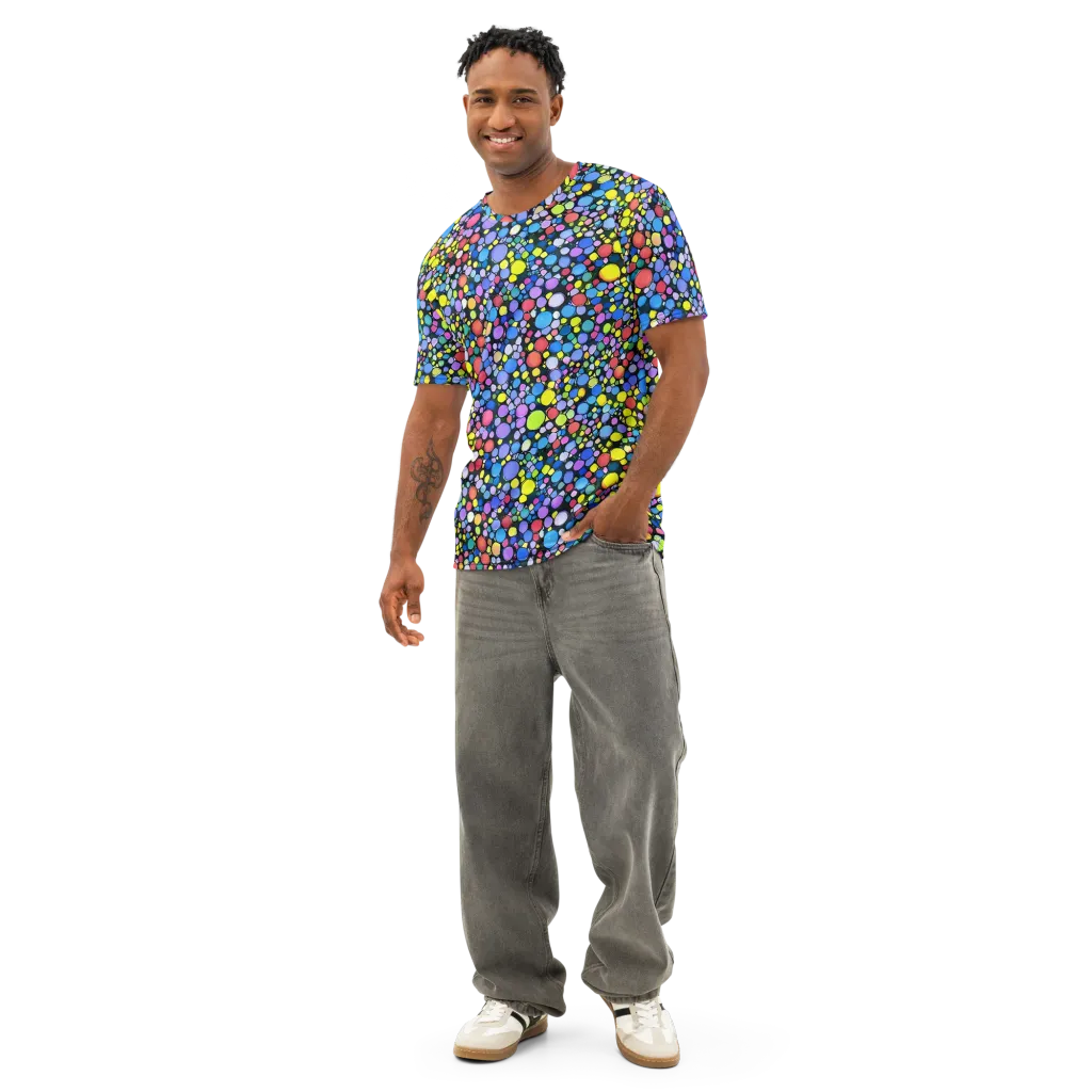 Vivid Cellscape on Men's Cotton Crew Neck T-Shirt — Front