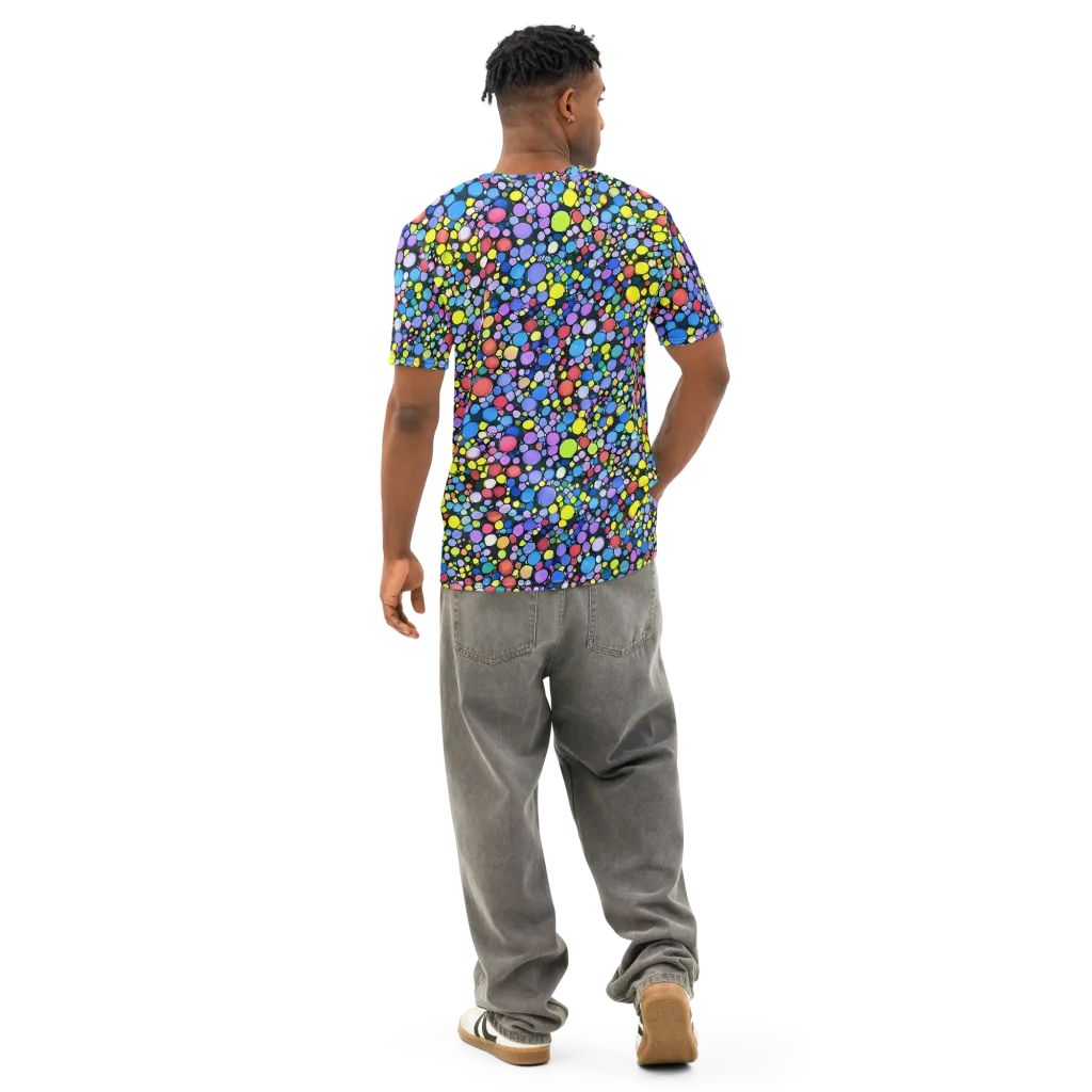 Vivid Cellscape on Men's Cotton Crew Neck T-Shirt — Back