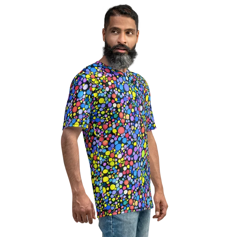 Vivid Cellscape on Men's Crew Neck T-Shirt — Right