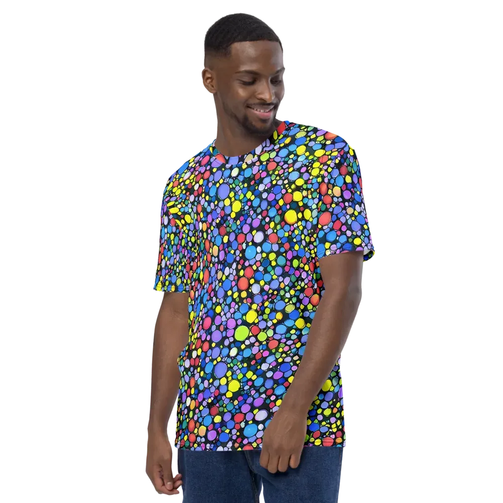 Vivid Cellscape on Men's Crew Neck T-Shirt — Left