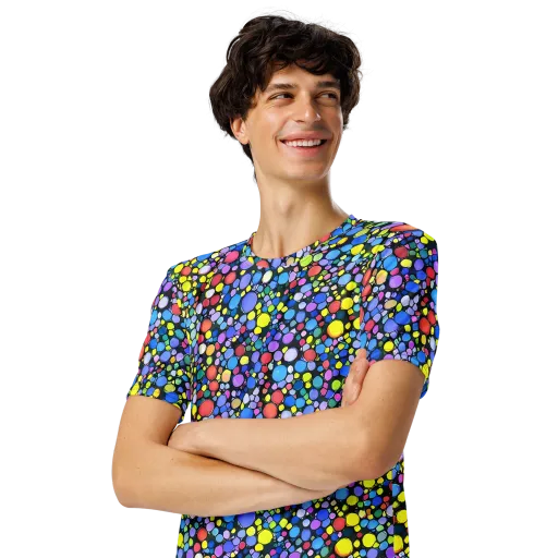Vivid Cellscape on a Men's Crew Neck T-Shirt
