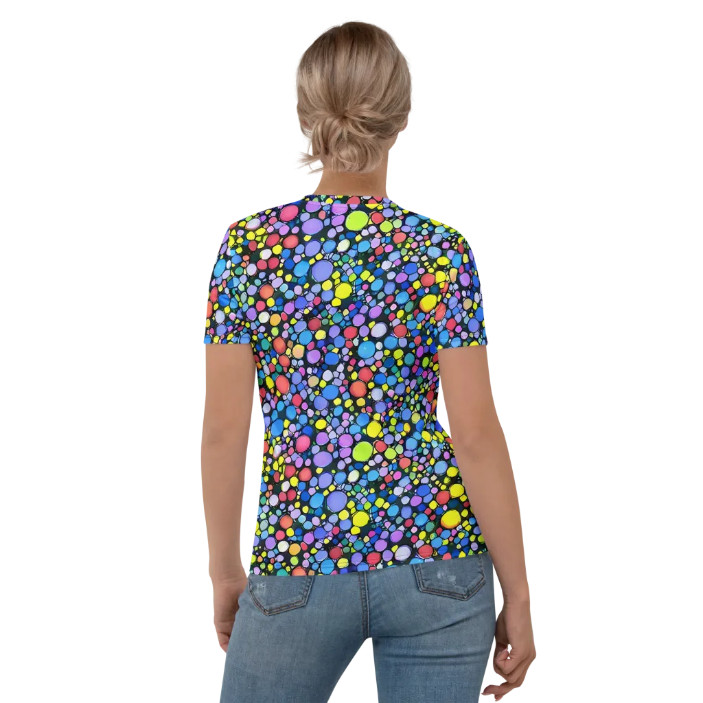 Vivid Cellscape on Women's Crew Neck T-Shirt — Back