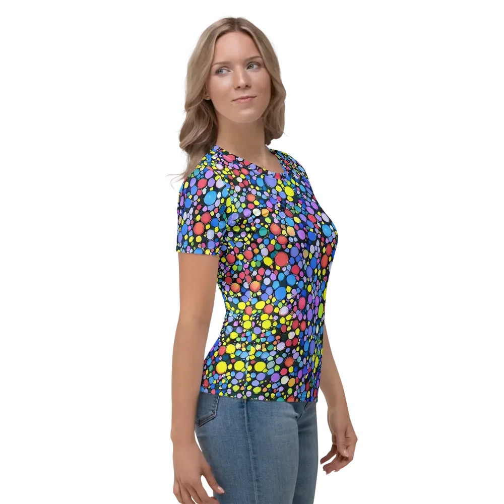 Vivid Cellscape on Women's Crew Neck T-Shirt — Right