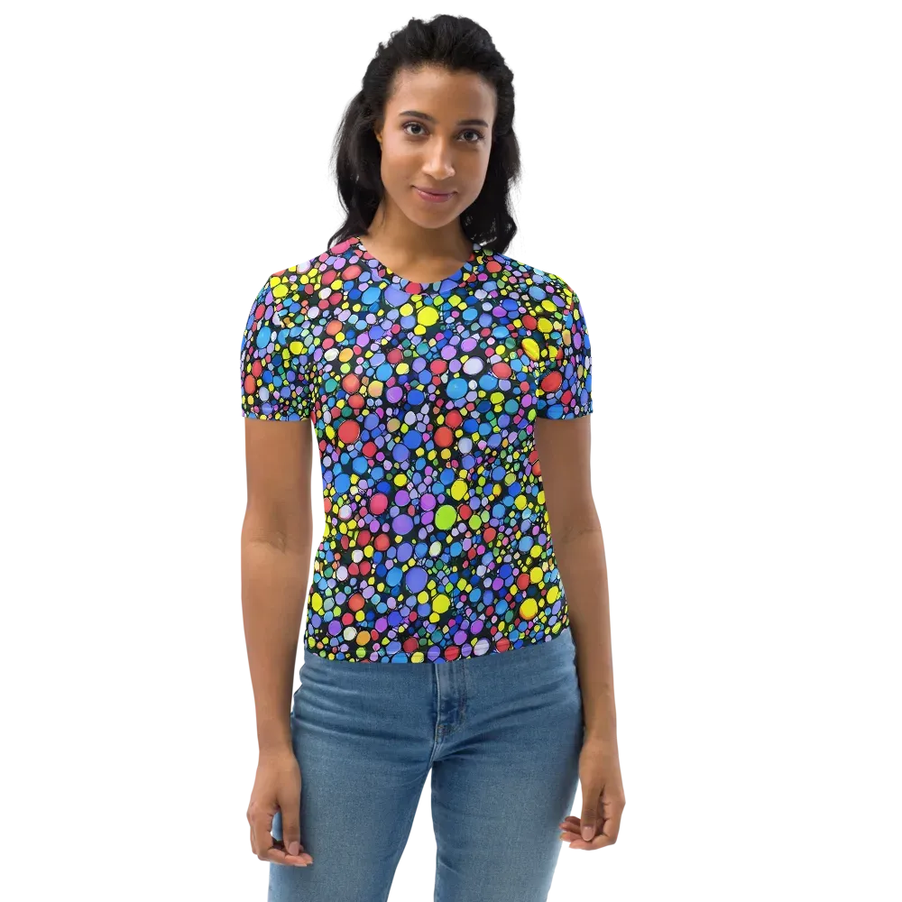Vivid Cellscape on Women's Crew Neck T-Shirt — Front