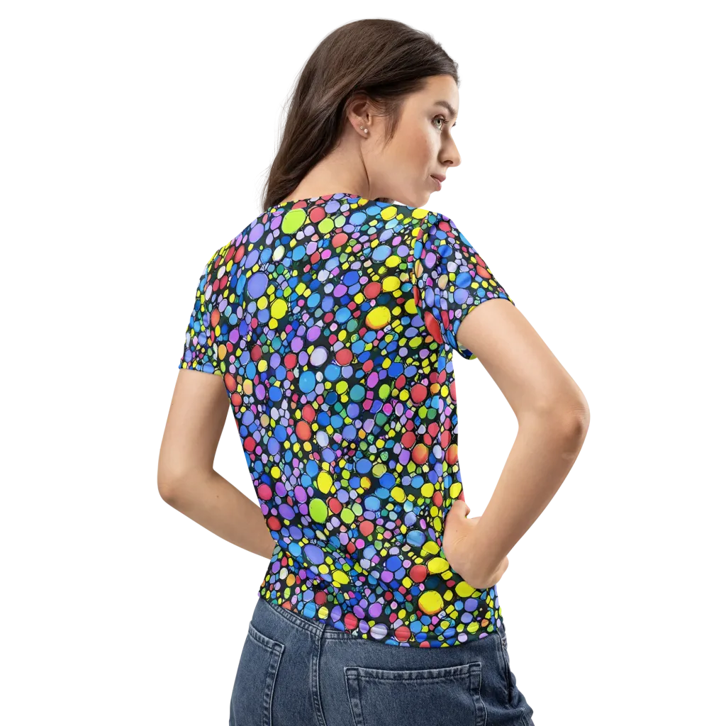 Vivid Cellscape on Women's Crew Neck T-Shirt — Back