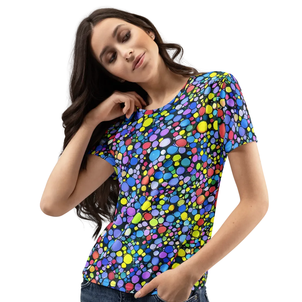 Vivid Cellscape on Women's Crew Neck T-Shirt — Left Front