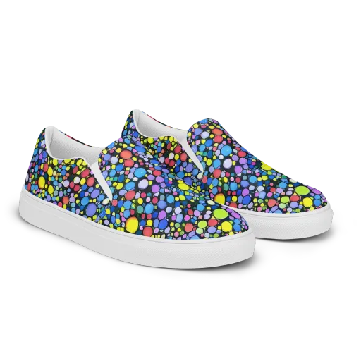 Vivid Cellscape on a Men's Slip-On Canvas Shoes