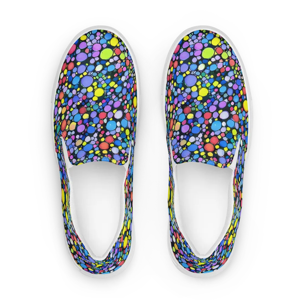 Vivid Cellscape on Women's Slip-On Canvas Shoes — Front