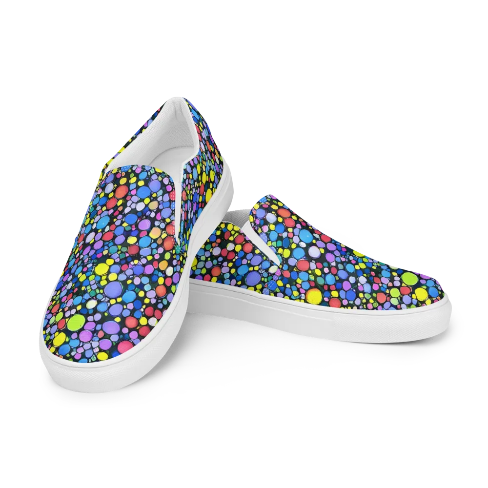Vivid Cellscape on Women's Slip-On Canvas Shoes — Left Front