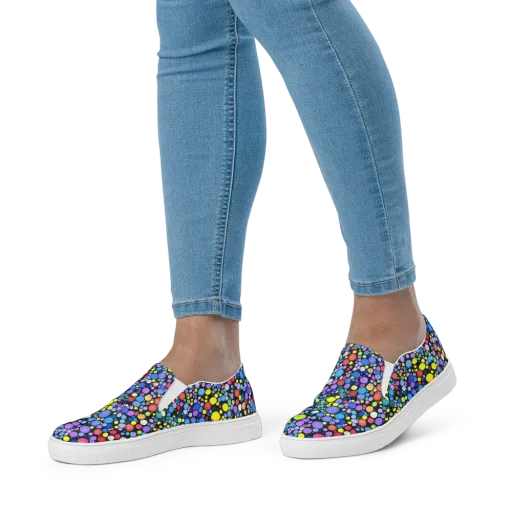 Vivid Cellscape on a Women's Slip-On Canvas Shoes