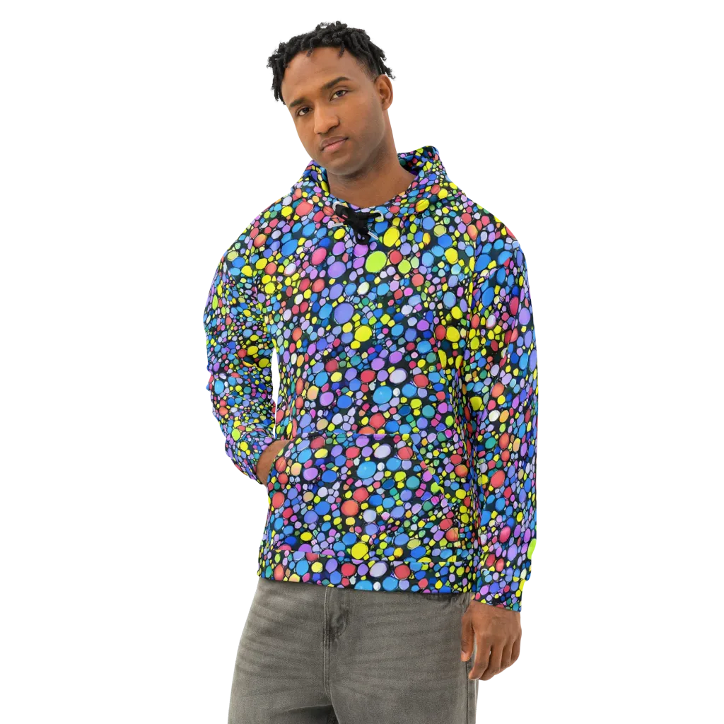 Vivid Cellscape on Cotton Hoodie — Left Front