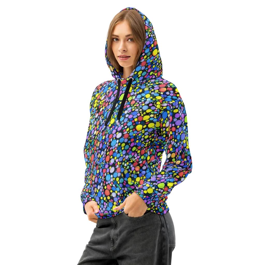 Vivid Cellscape on Cotton Hoodie — Left Front