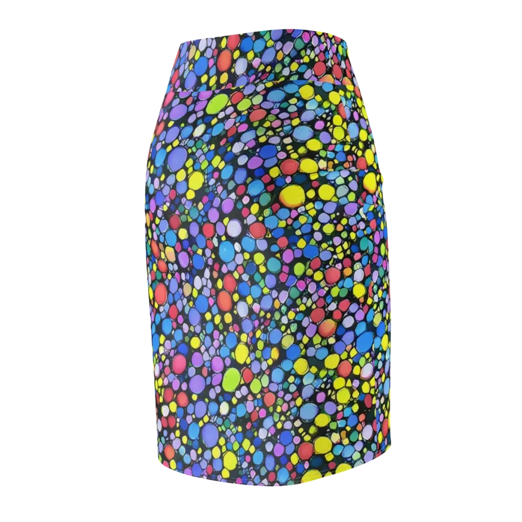 Vivid Cellscape on Pencil Skirt — Back Side
