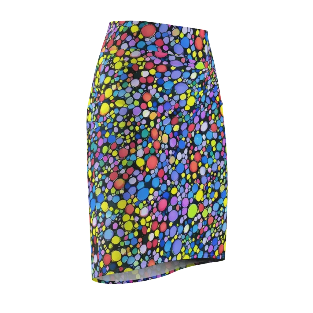Vivid Cellscape on Pencil Skirt — Front Side